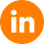 Das LinkedIn-Logo in auffälligem Orange. Vernetze dich mit uns auf LinkedIn und bleibe über die neuesten Entwicklungen